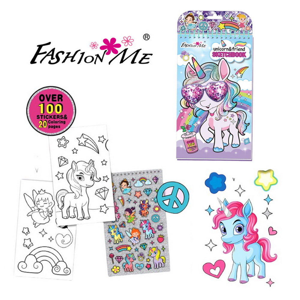 Libreta Stickers Unicornio +100 Stickers y 20 Páginas