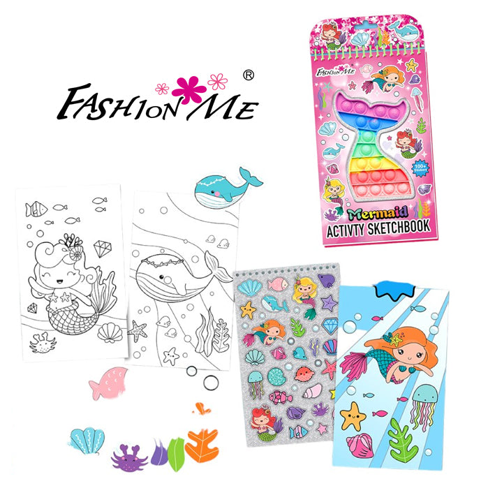 Libreta Actividades Sirena con Stickers y Páginas Color