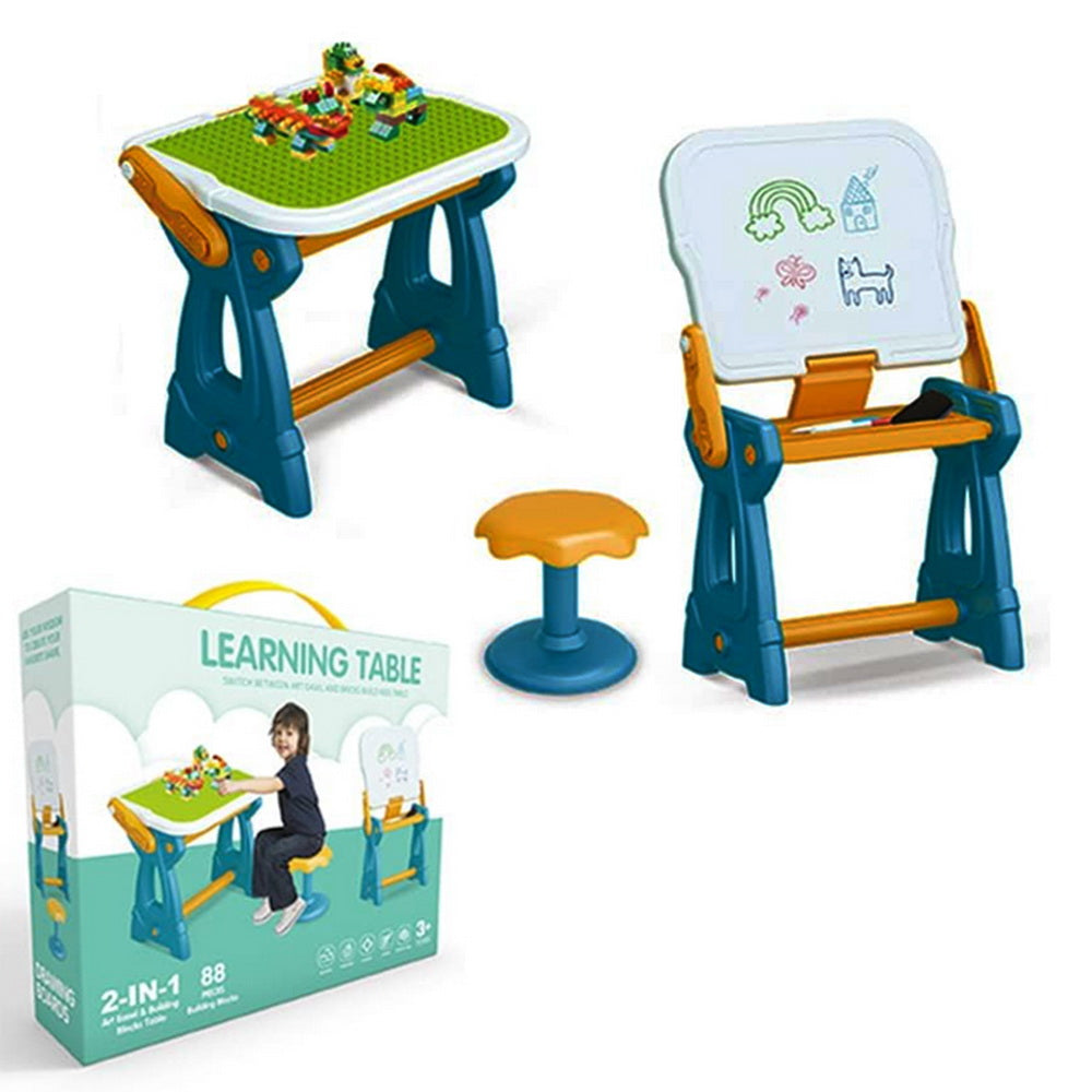 Mesa Pizarra 2 en 1 con Bloques y Taburete - Learning Table