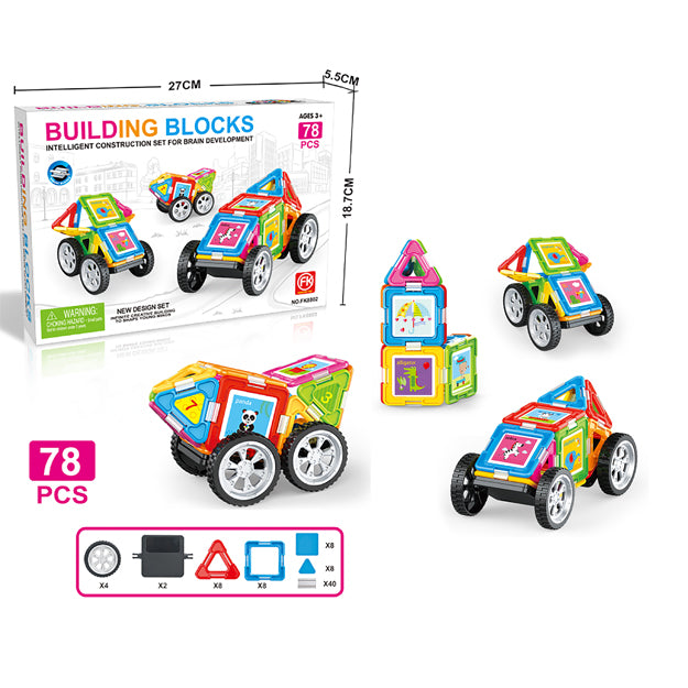 Bloques Construcción Magnéticos 76 Piezas Niños 3 Años