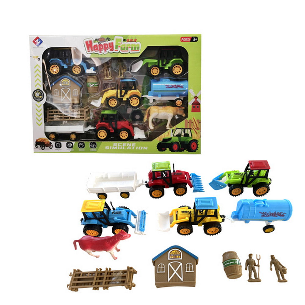 Set Granja Happy Farm con Tractores Animales y Accesorios 3+