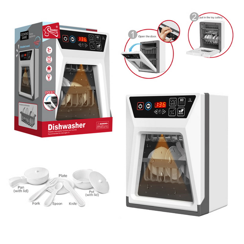 Lavavajillas de Juguete a Pilas con Luz Platos Cubiertos 3+