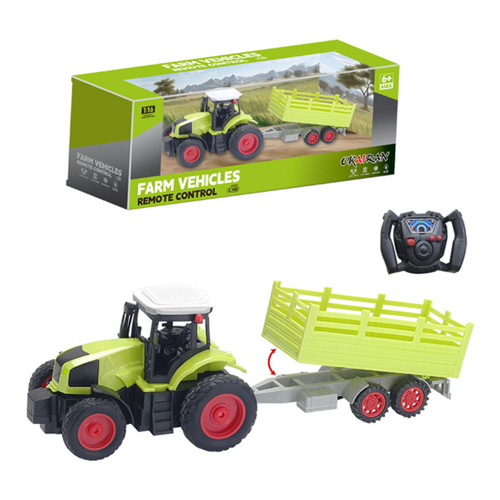 Tractor Granja Radio Control con Remolque 1:16 RC Verde