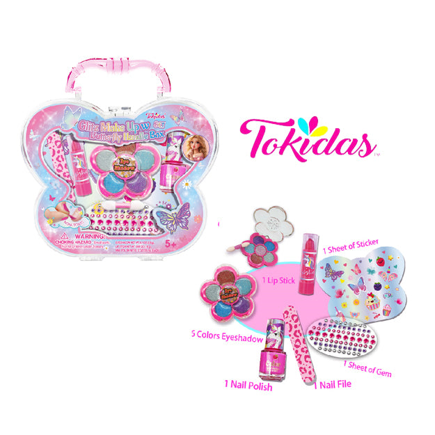 Estuche Mariposa Maquillaje Infantil Tokidas con Accesorios