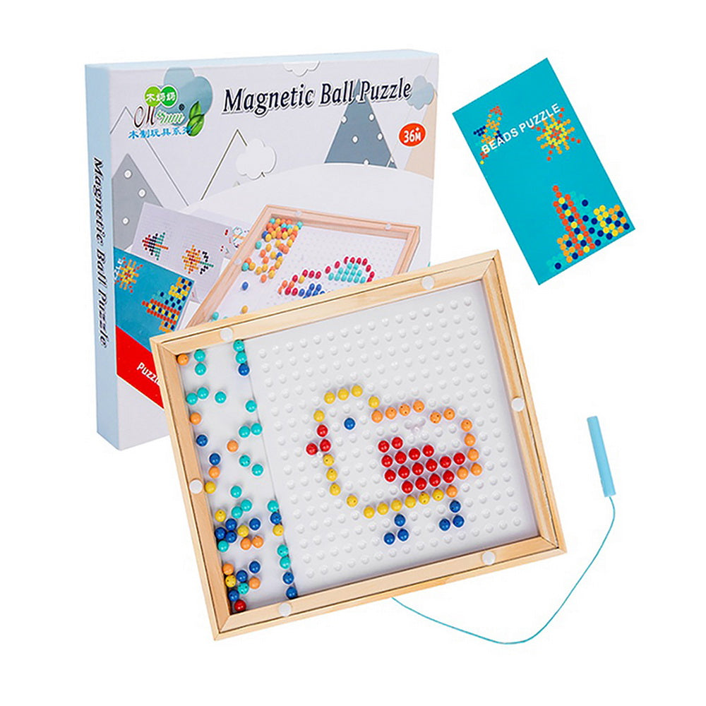 Puzzle Magnético de Bolas con Tablero de Madera 3+ años