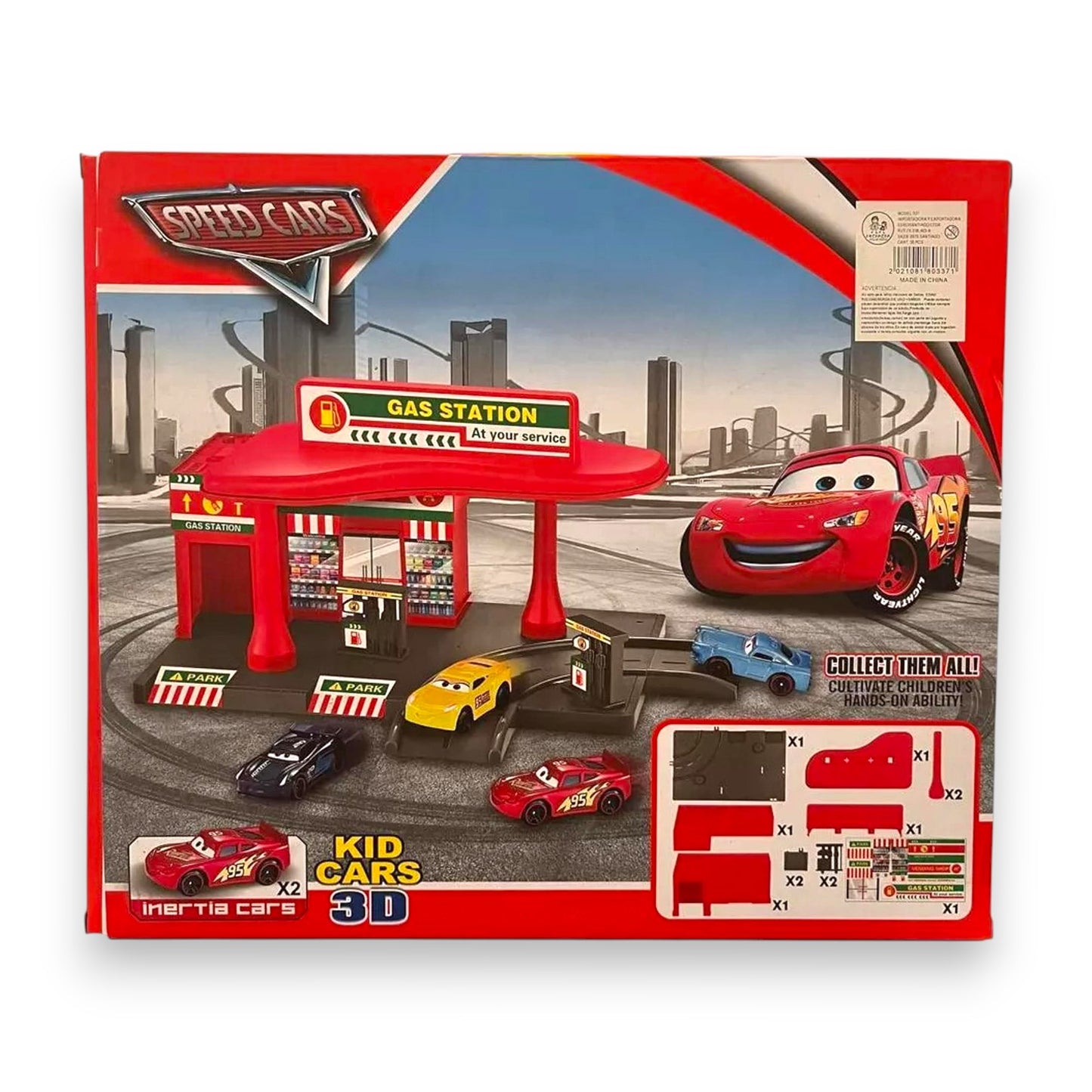 Pista 3D Estación de Servicio – Cars Disney con Carro Incluido