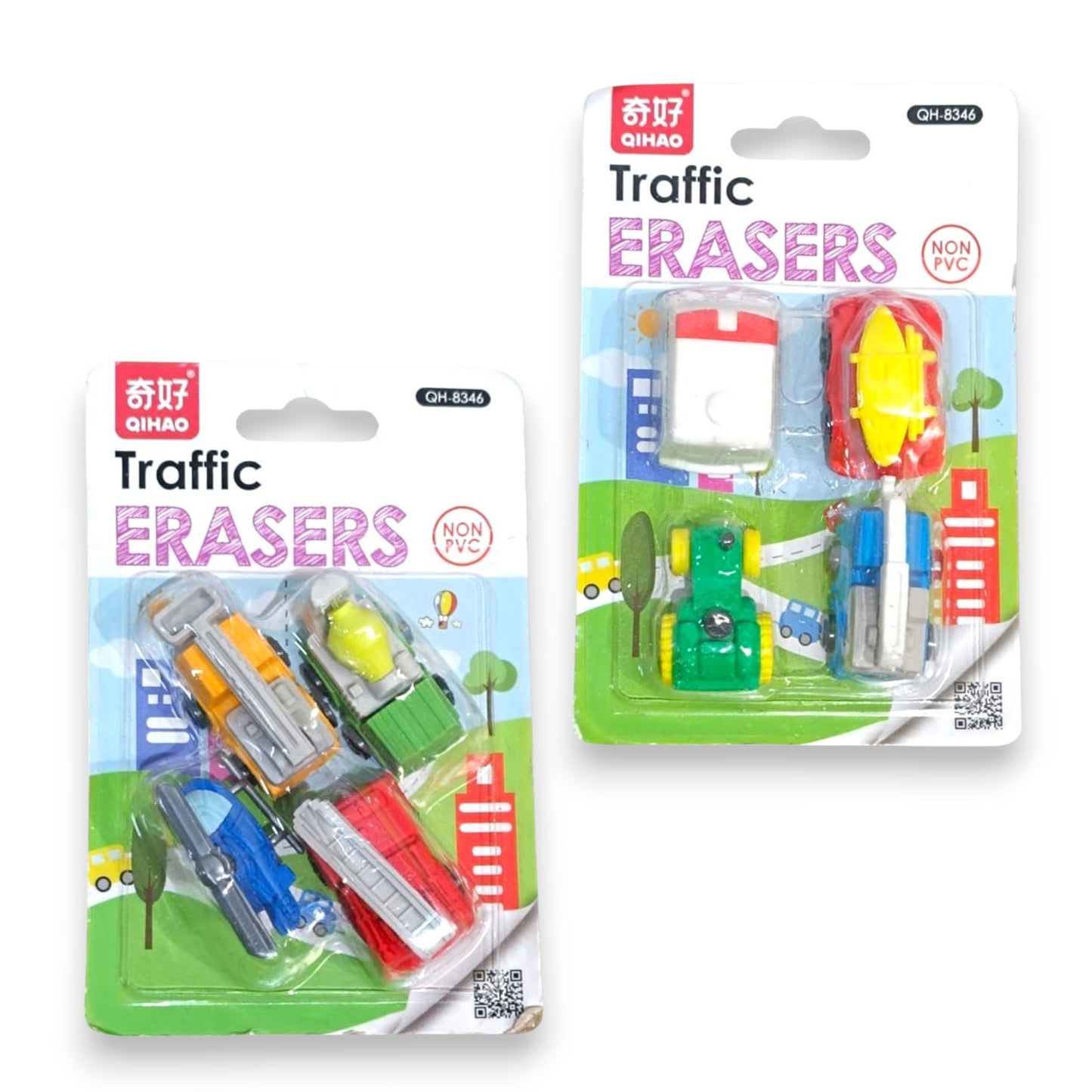 Set de 4 Gomas de Borrar con Diseño de Vehículos