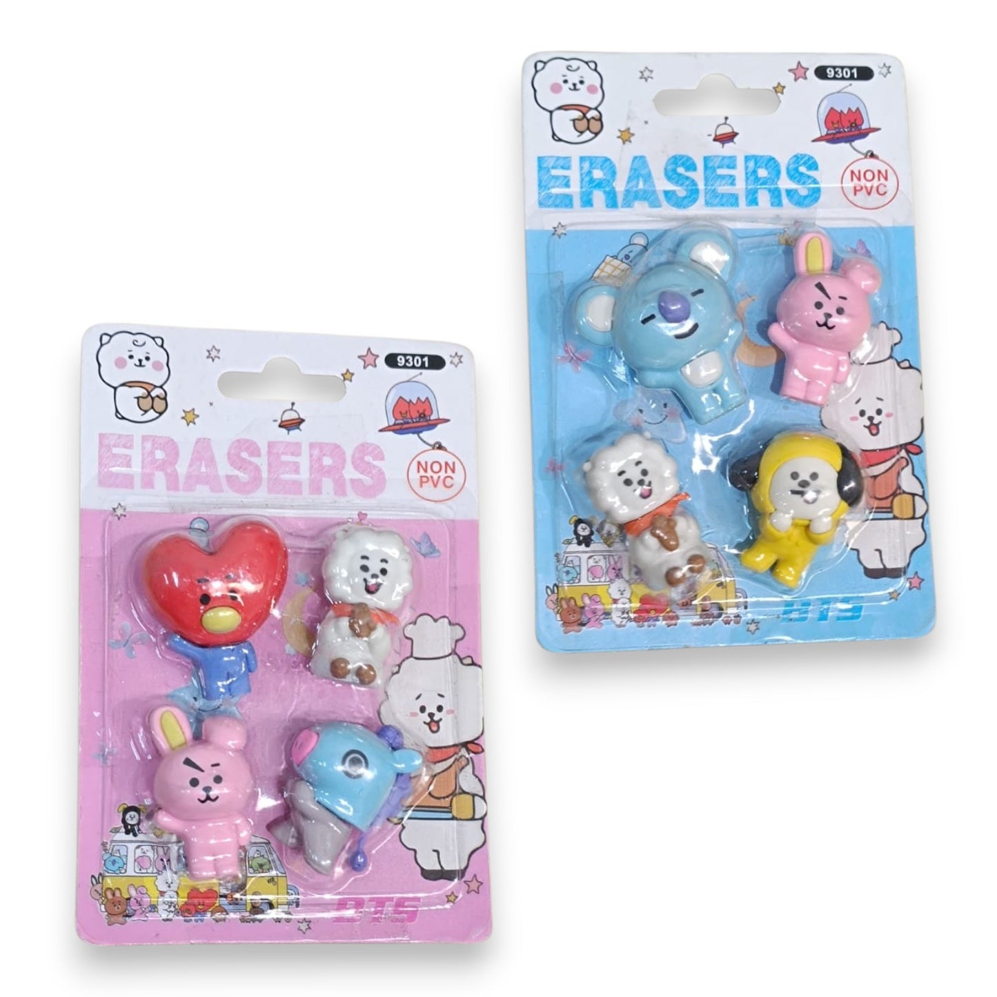 Set de 4 Gomas de Borrar con Diseño de BT21 BTS