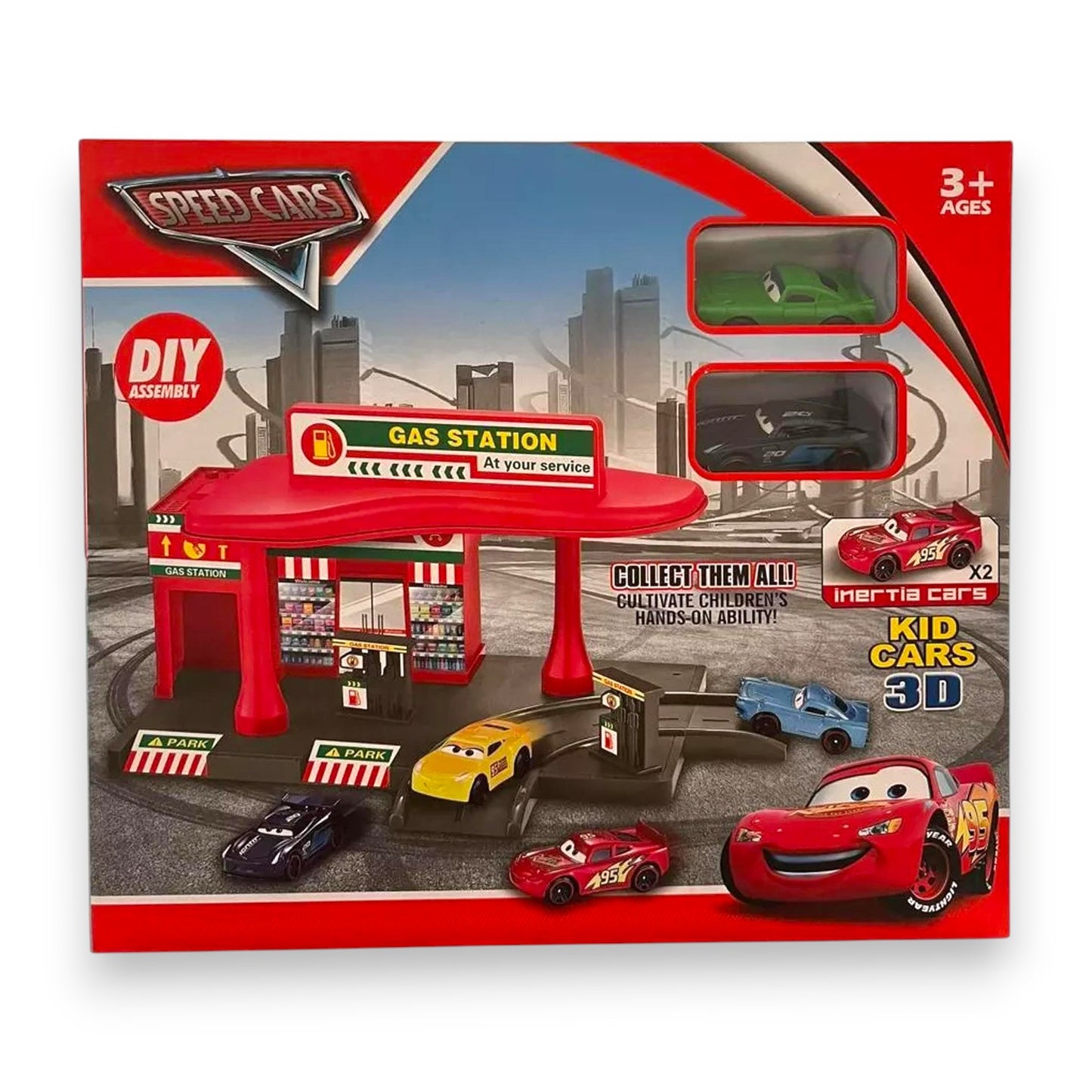 Pista 3D Estación de Servicio – Cars Disney con Carro Incluido