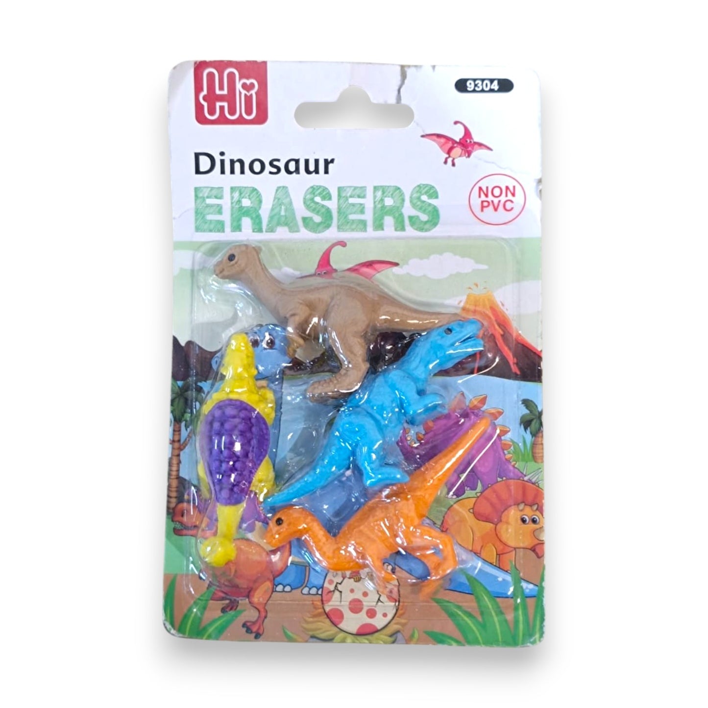 Set de 4 Gomas de Borrar con Diseño de Dinosaurios