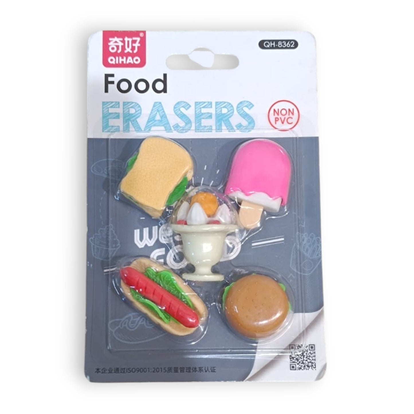 Set de 5 Gomas de Borrar con Diseño de Comida
