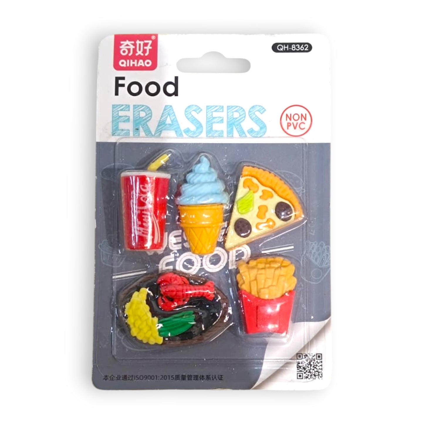 Set de 5 Gomas de Borrar con Diseño de Comida