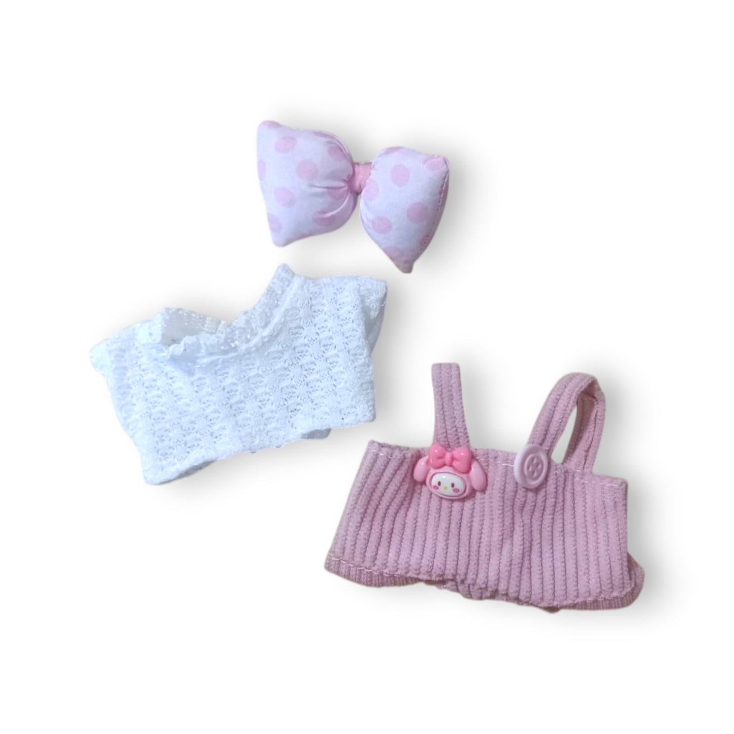 Conjunto Para Muñeca Labubu Rosado con conejito 17 cm