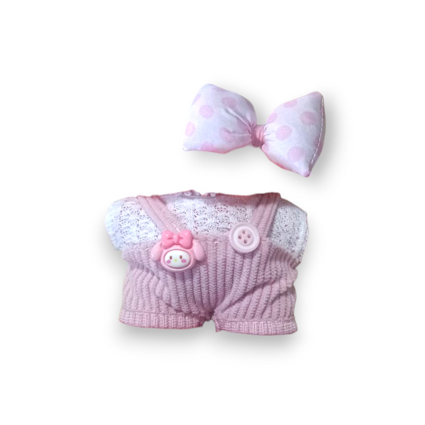 Conjunto Para Muñeca Labubu Rosado con conejito 17 cm