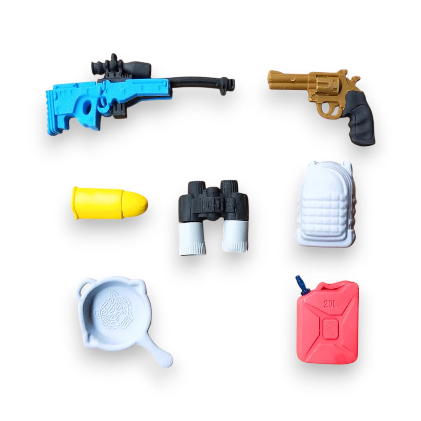 Set de 4 Gomas de Borrar con Diseño Militar