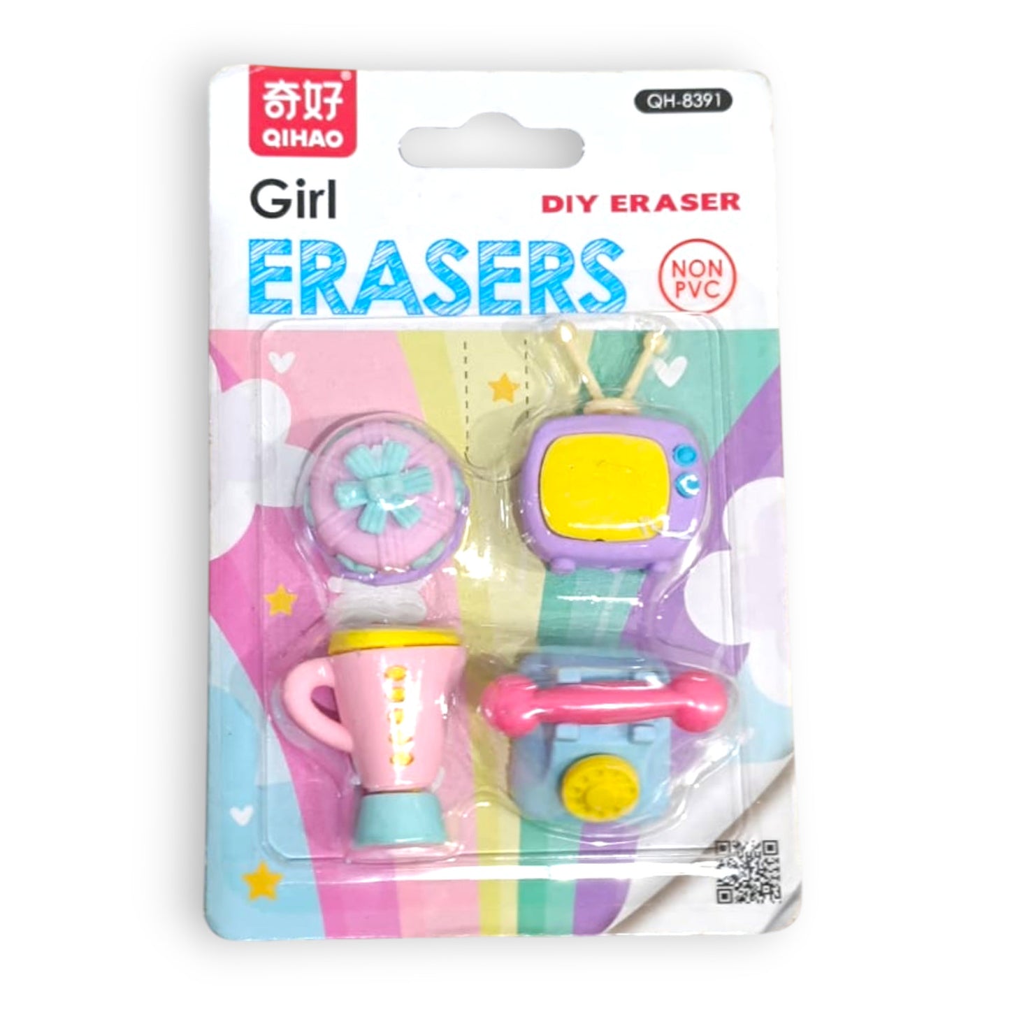 Set de 4 Gomas de Borrar con Diseño de Princesa