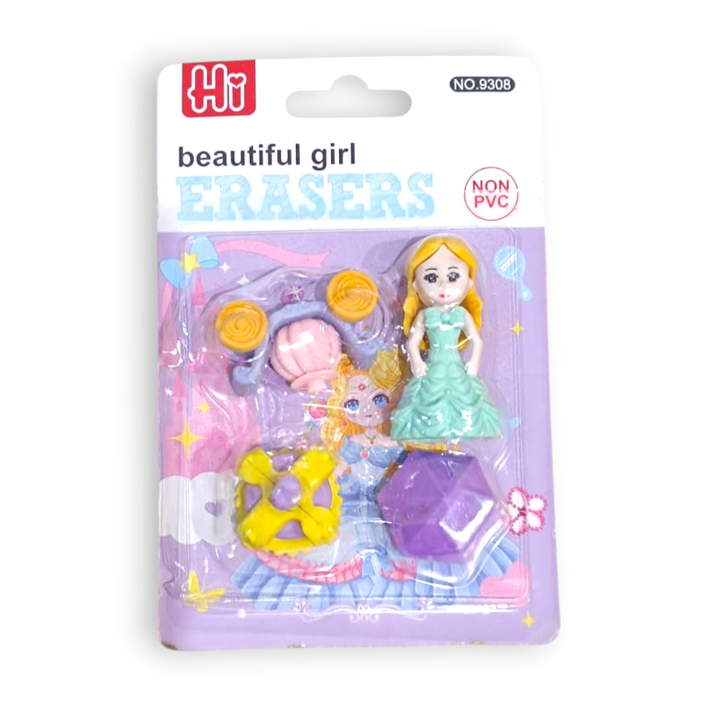 Set de 4 Gomas de Borrar con Diseño de Princesa