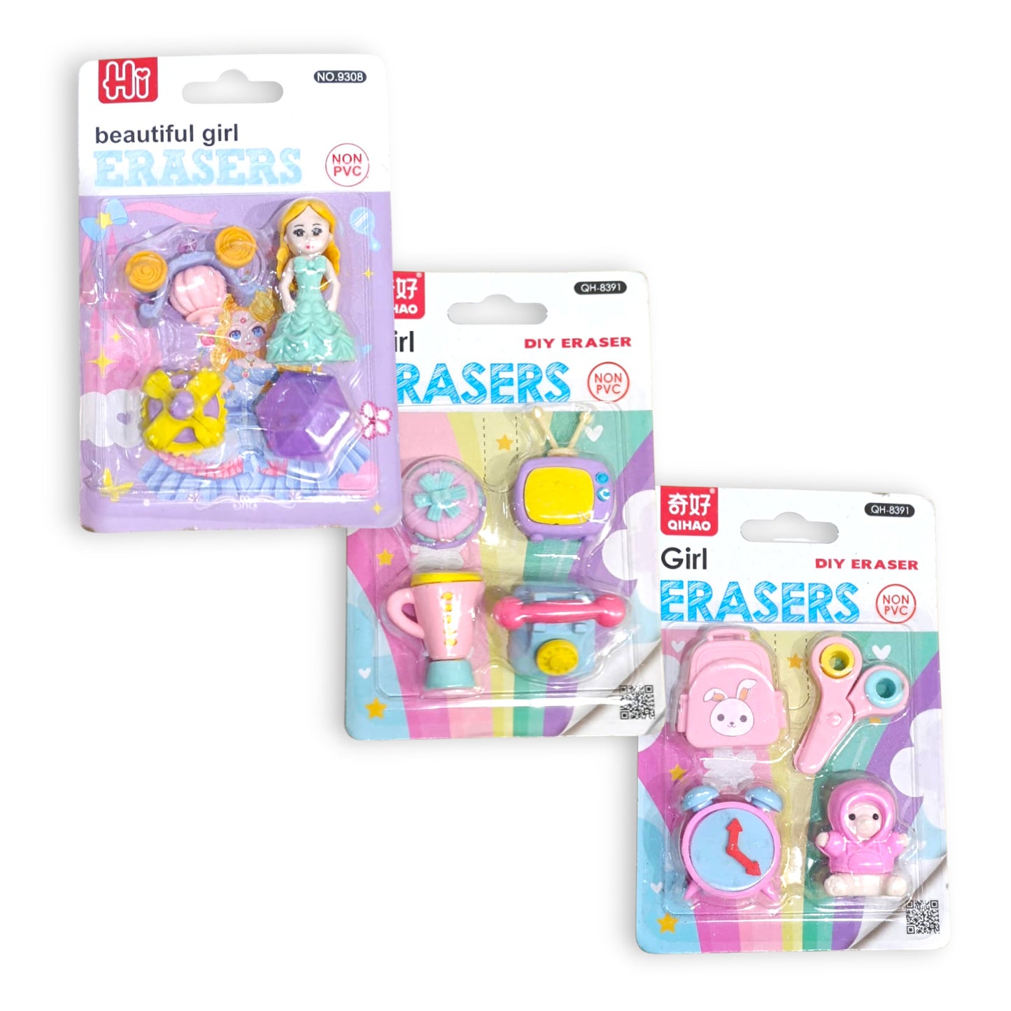 Set de 4 Gomas de Borrar con Diseño de Princesa