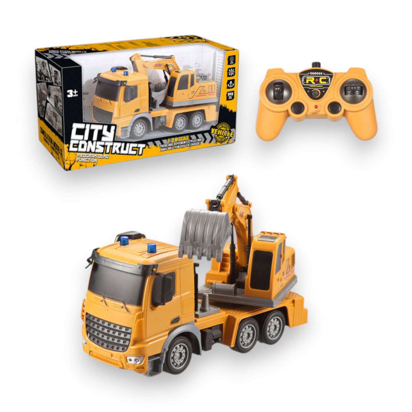 Excavadora RC Súper Realista – Control Remoto Eléctrico para Niños