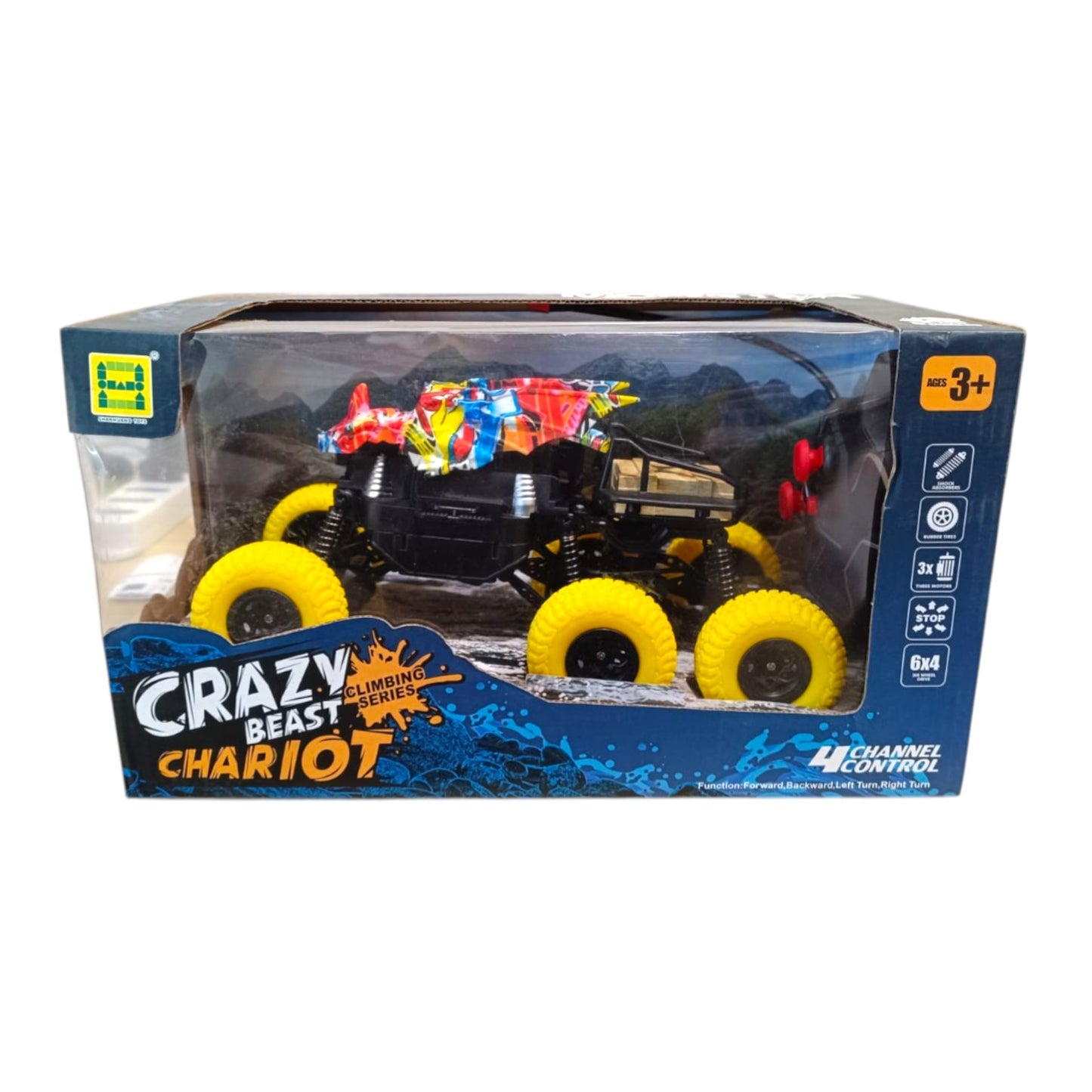 Auto Monstruo Dragón A Control Remoto Con 6 Ruedas