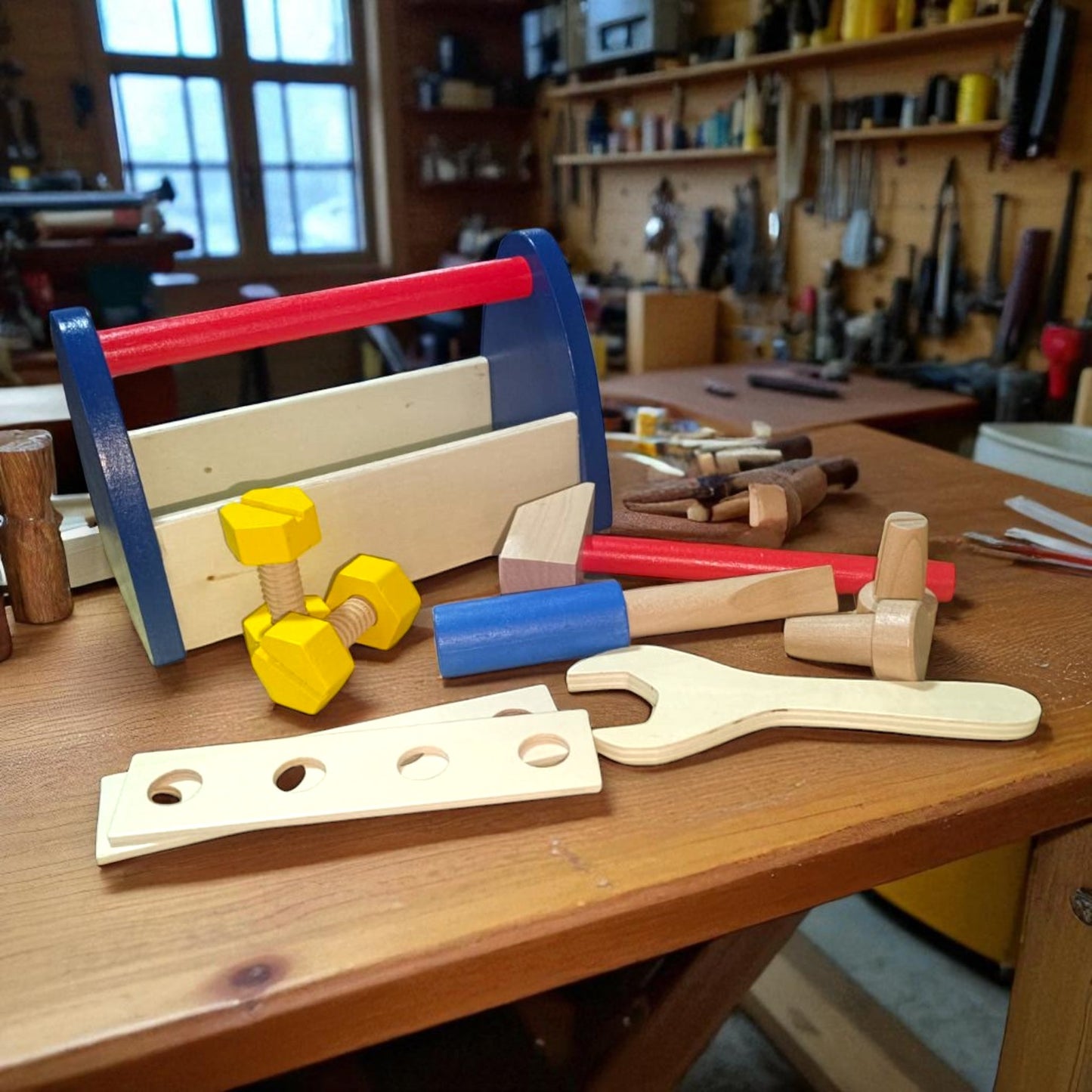 Lustrin Con Herramientas De Madera