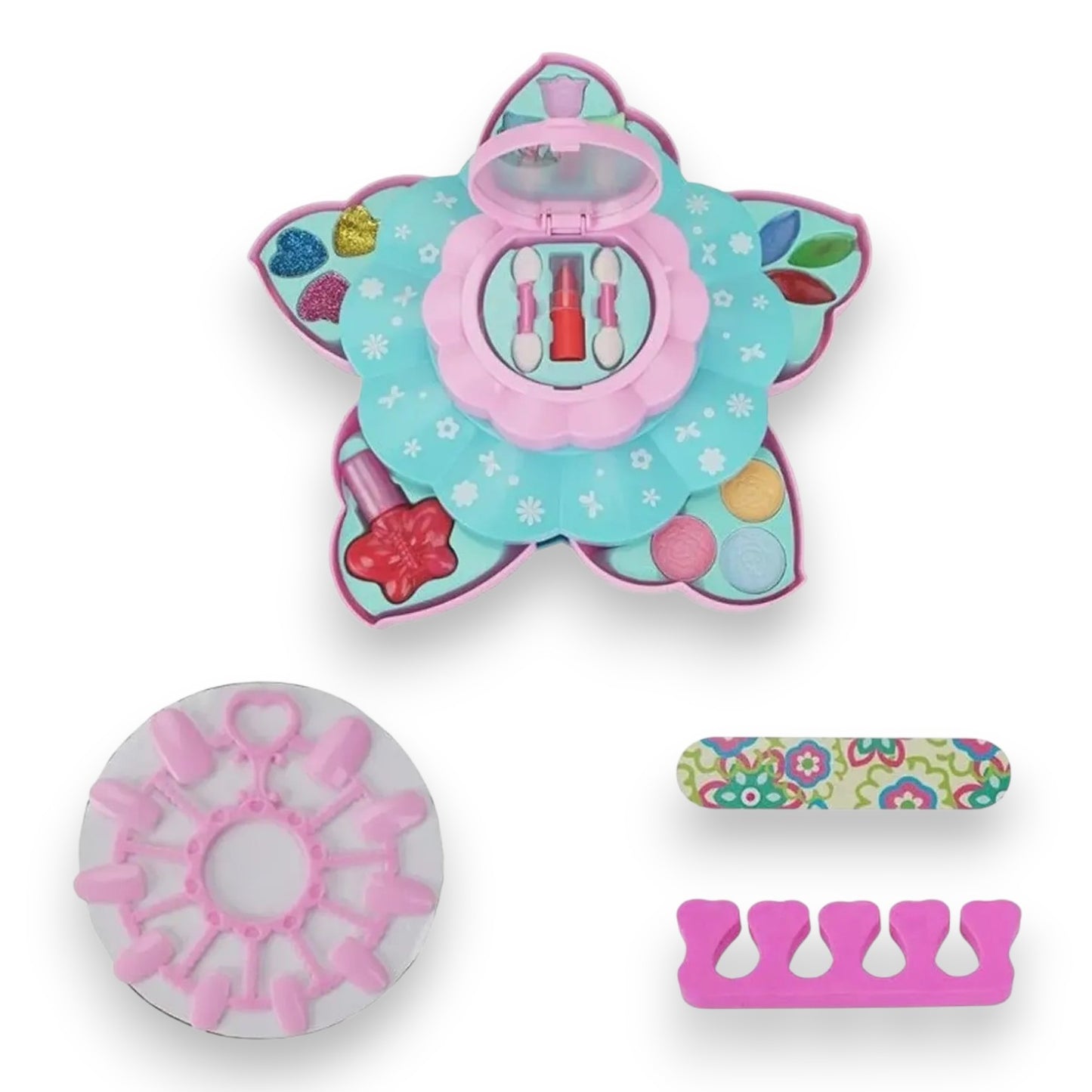 Set de Maquillaje Infantil en Forma de Flor | Juguete Creativo para Niñas