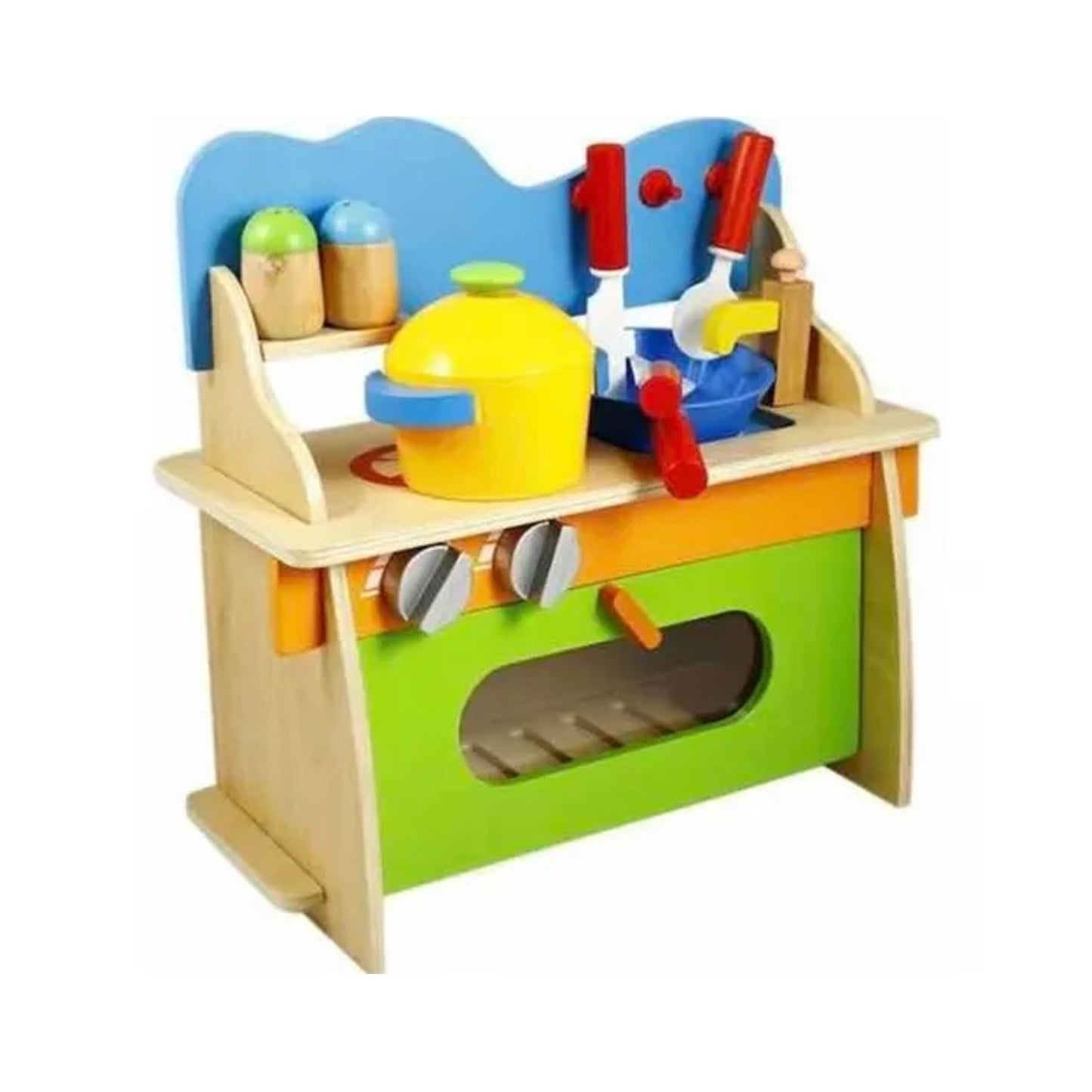 Cocina De Madera Para Niños Didáctica Con Utensilios