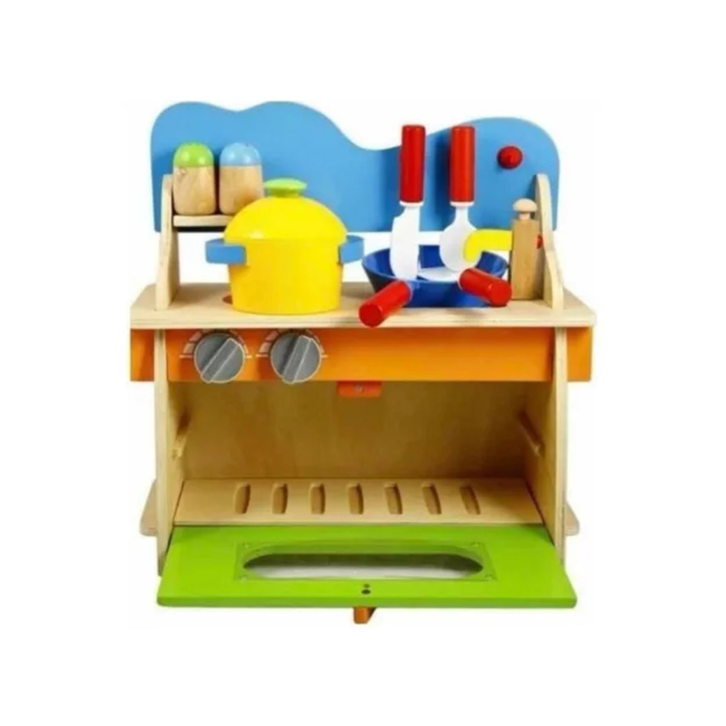 Cocina De Madera Para Niños Didáctica Con Utensilios