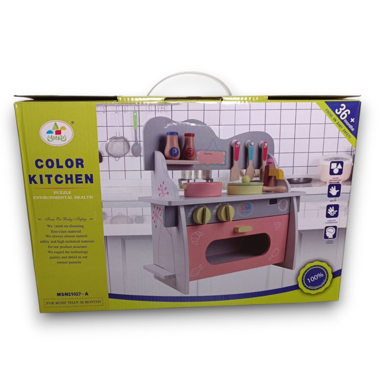 Cocina de Madera Rosada con Horno Didáctica