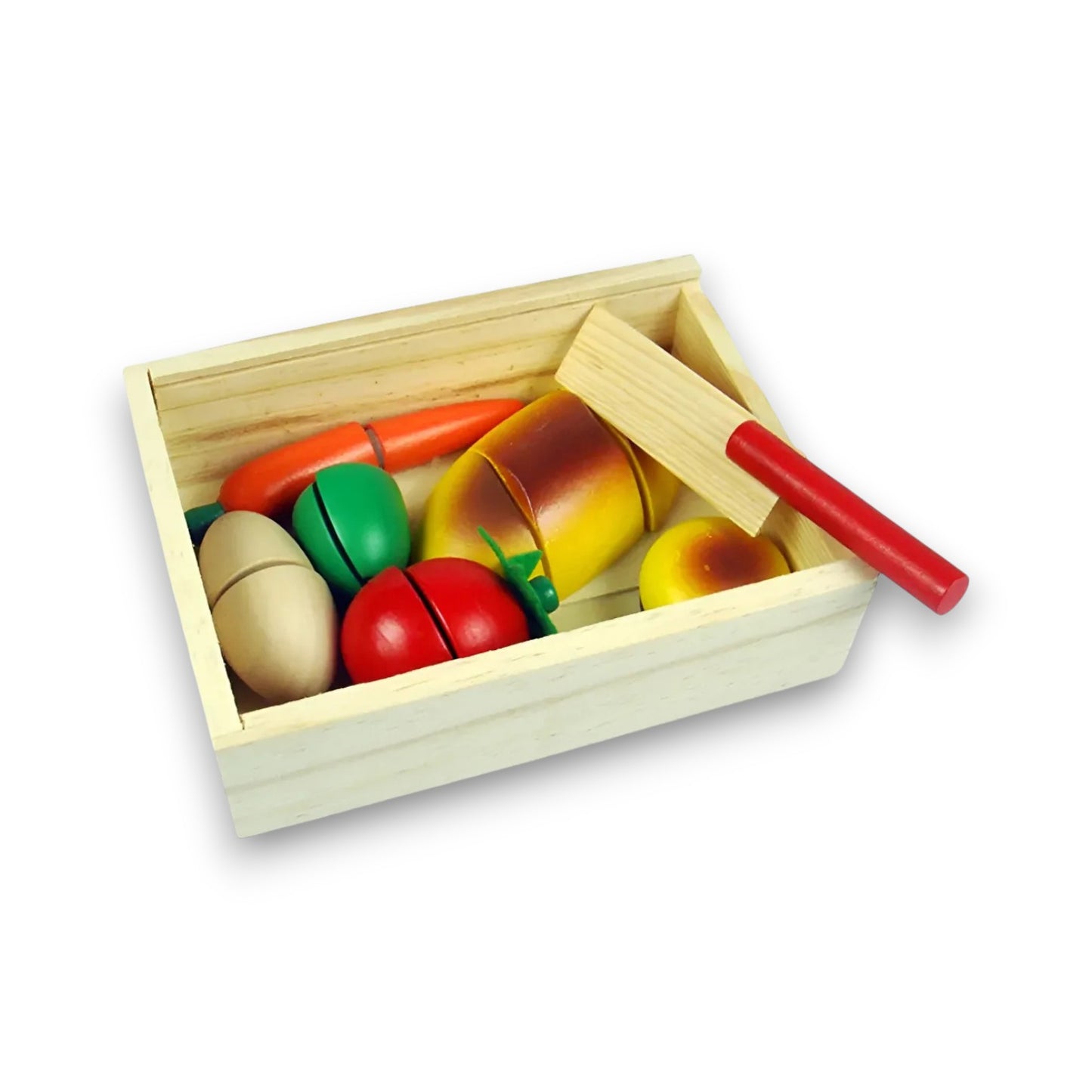 Set Corta Frutas de Madera con Velcro Didáctico Montessori