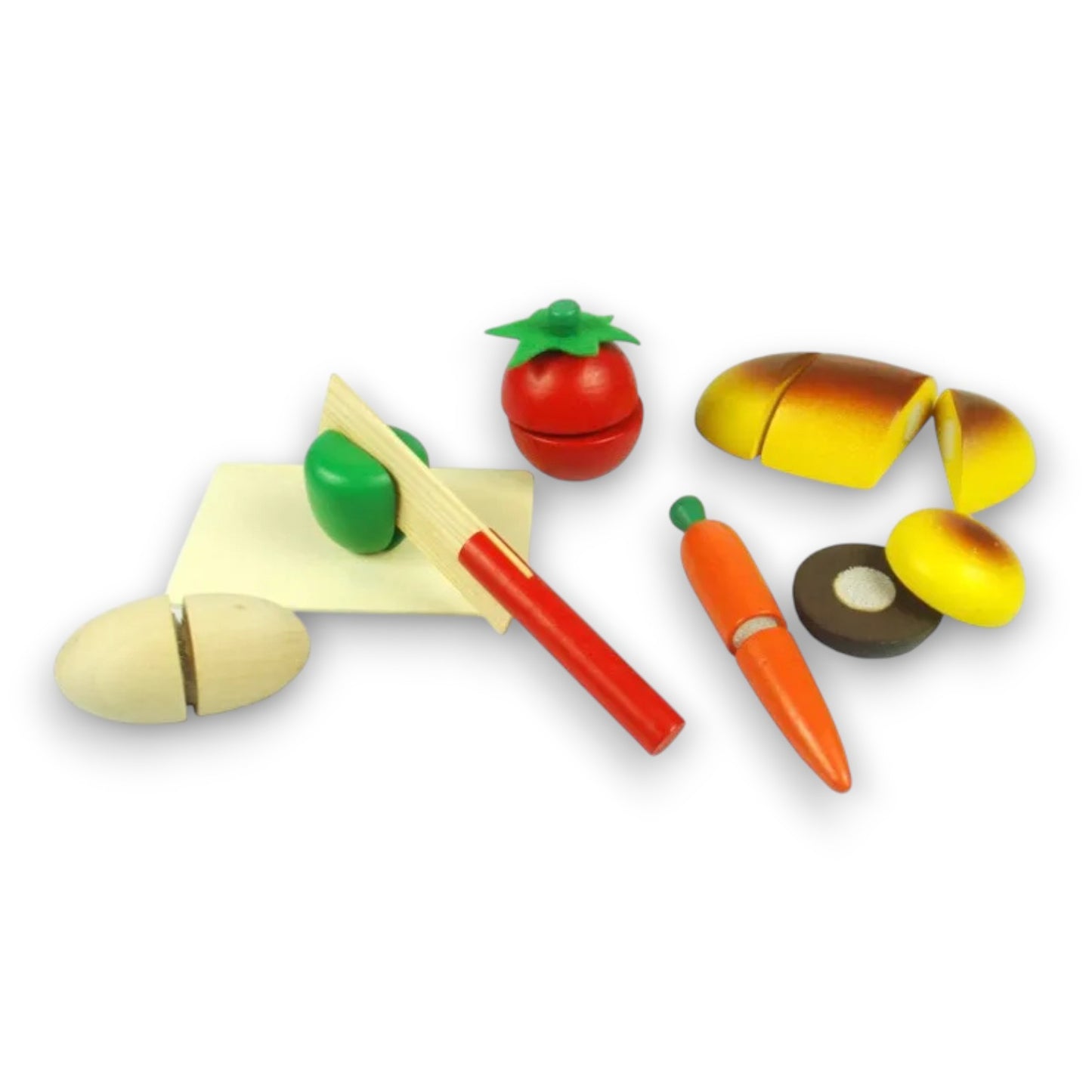 Set Corta Frutas de Madera con Velcro Didáctico Montessori