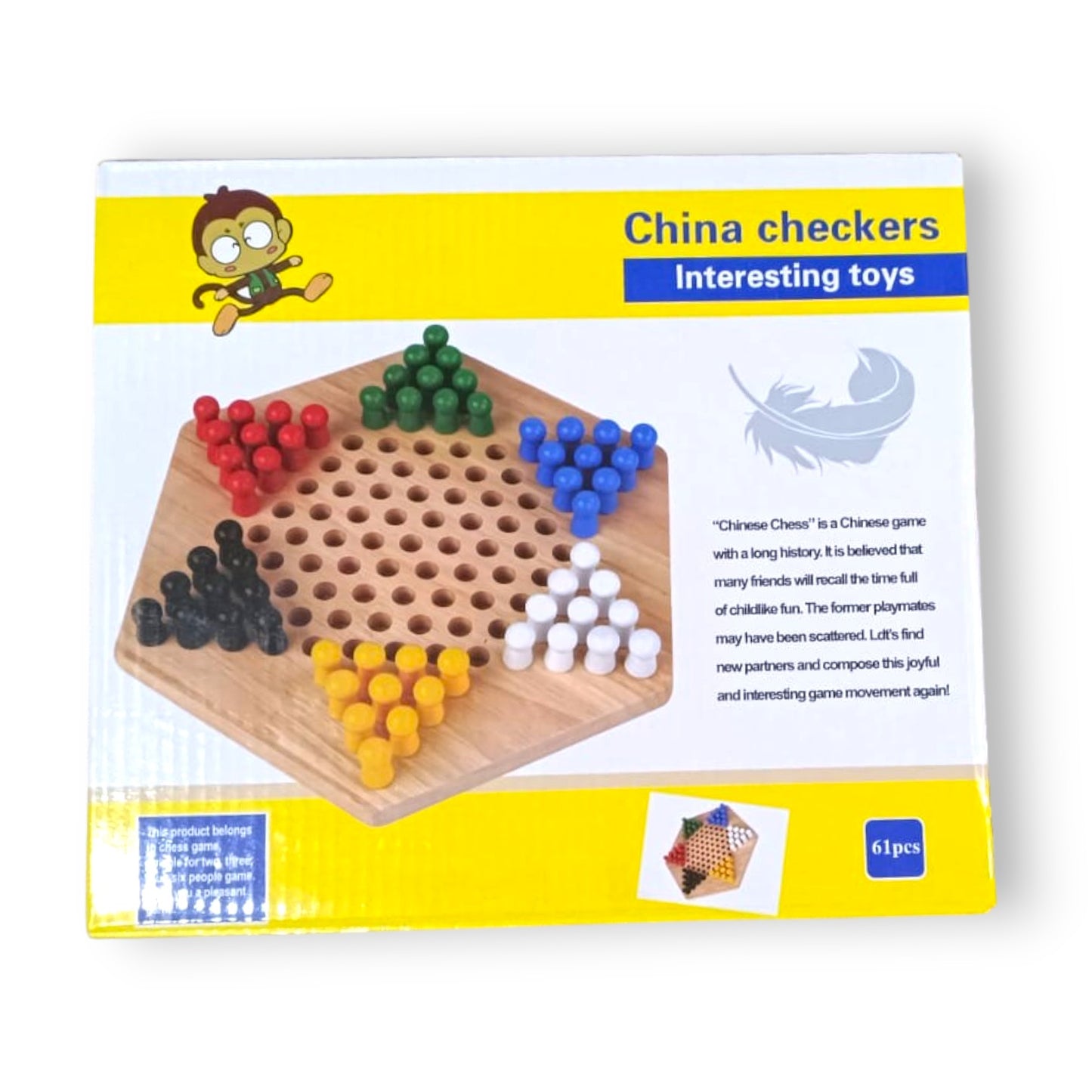 Damas Chinas de Madera | Juego Clásico con 61 Piezas de Colores
