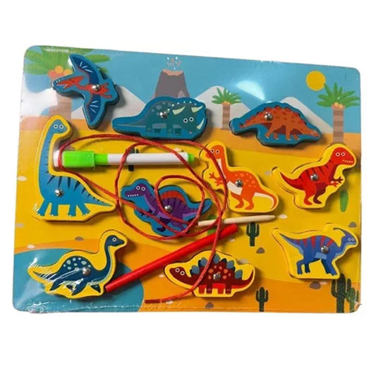 Juego De Pesca Magnéticos Puzzle Dinosaurios