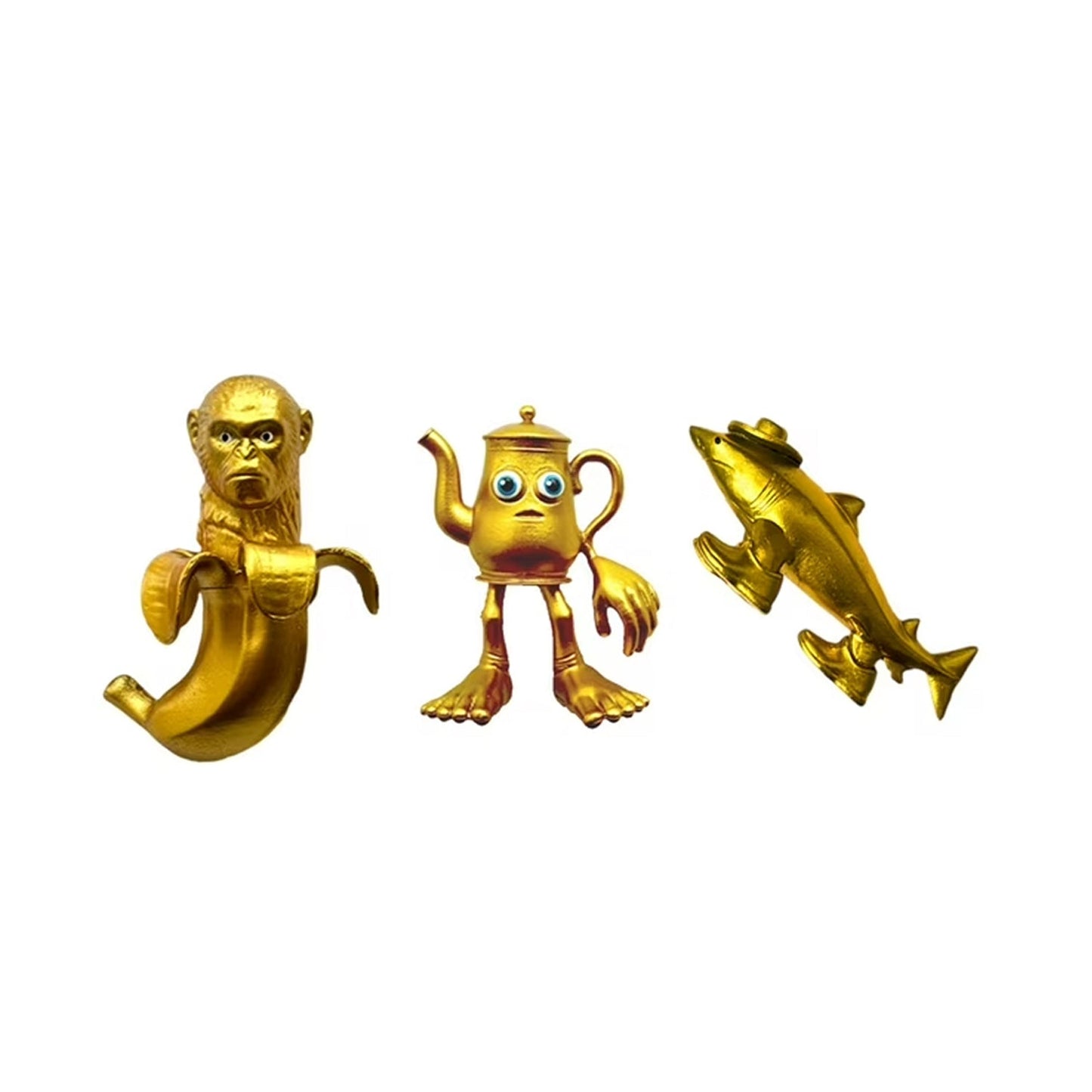 Brainrot Set 6 Figuras Doradas Colección Chimpanzini Bananini