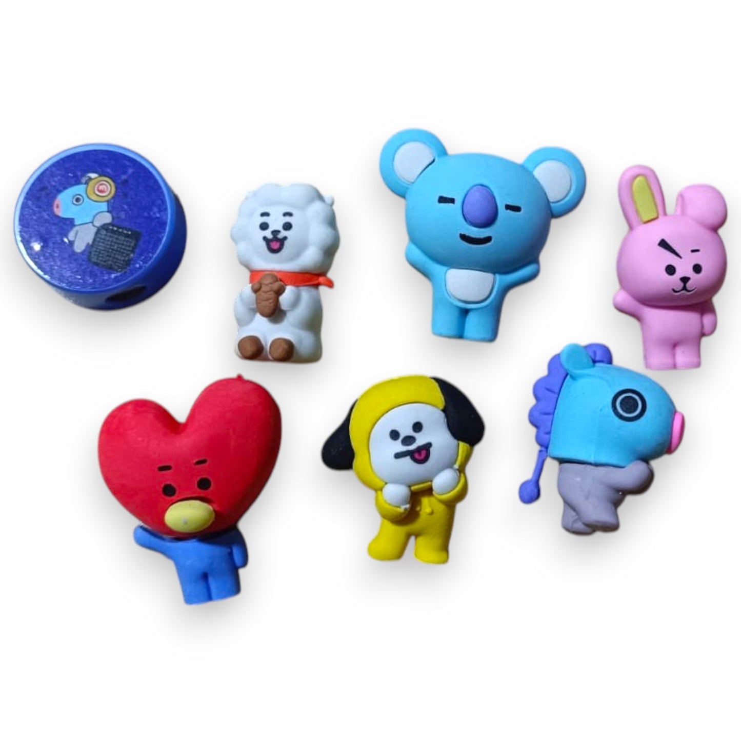 Kit BTS BT21 Papelería Lapices, Goma y Sacapuntas