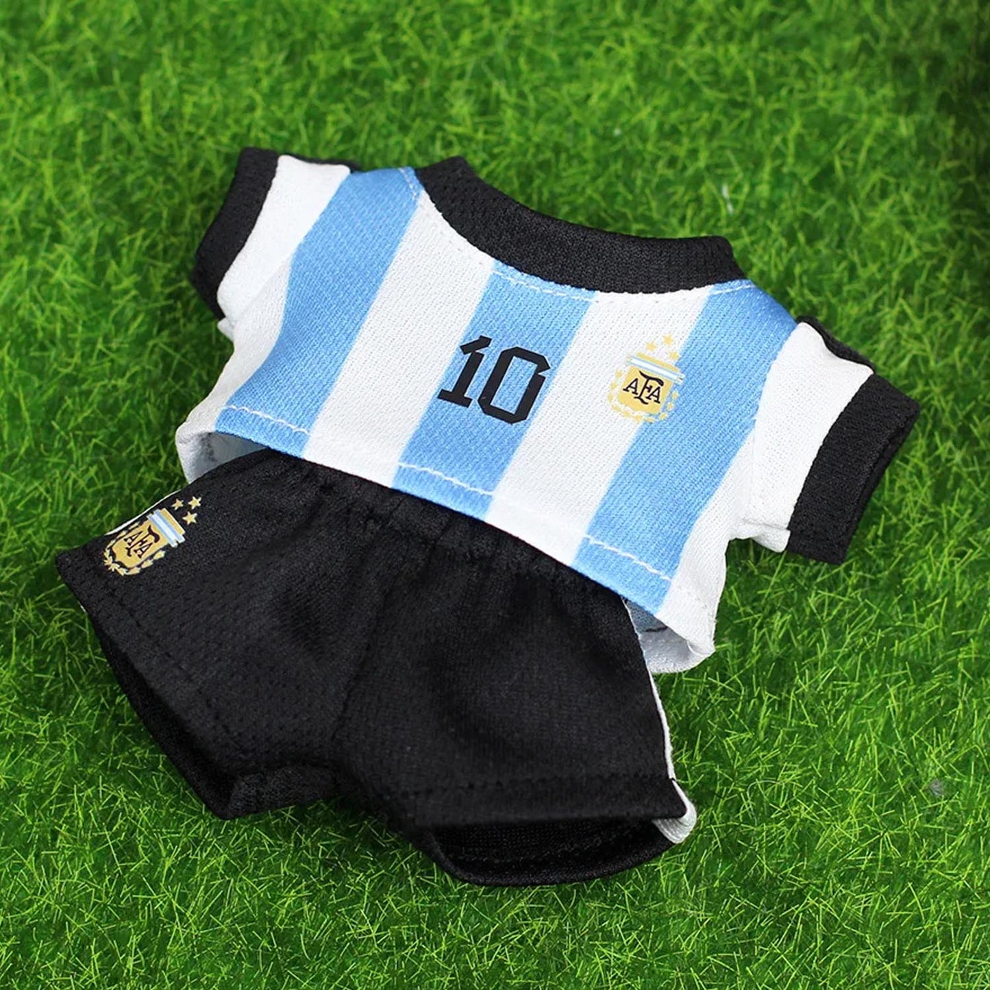 Ropa de muñeco Labubu de 17cm conjunto de serie de fútbol Real madrid/argentina