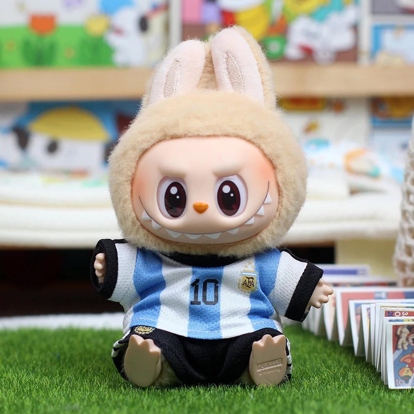Ropa de muñeco Labubu de 17cm conjunto de serie de fútbol Real madrid/argentina