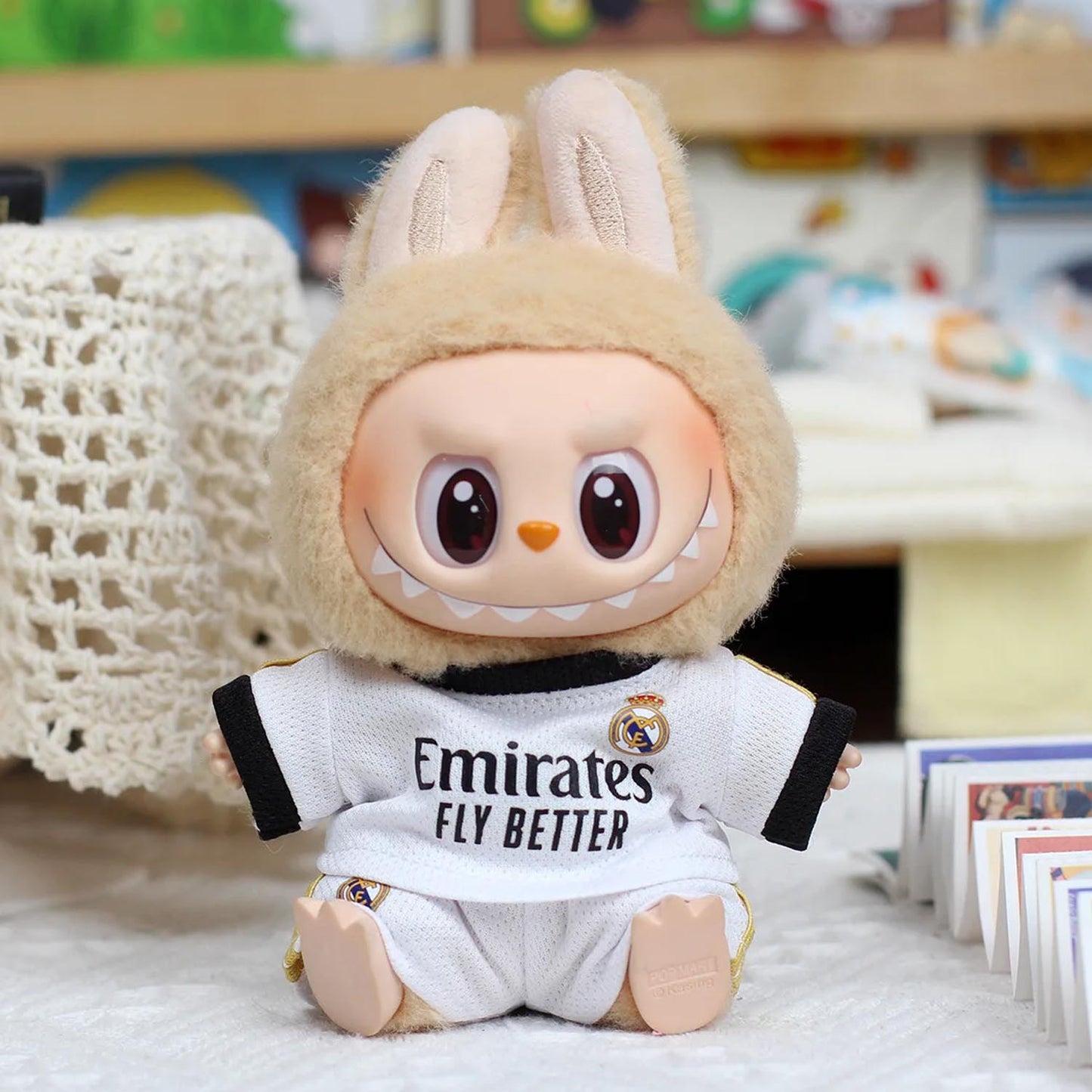 Ropa de muñeco Labubu de 17cm conjunto de serie de fútbol Real madrid/argentina