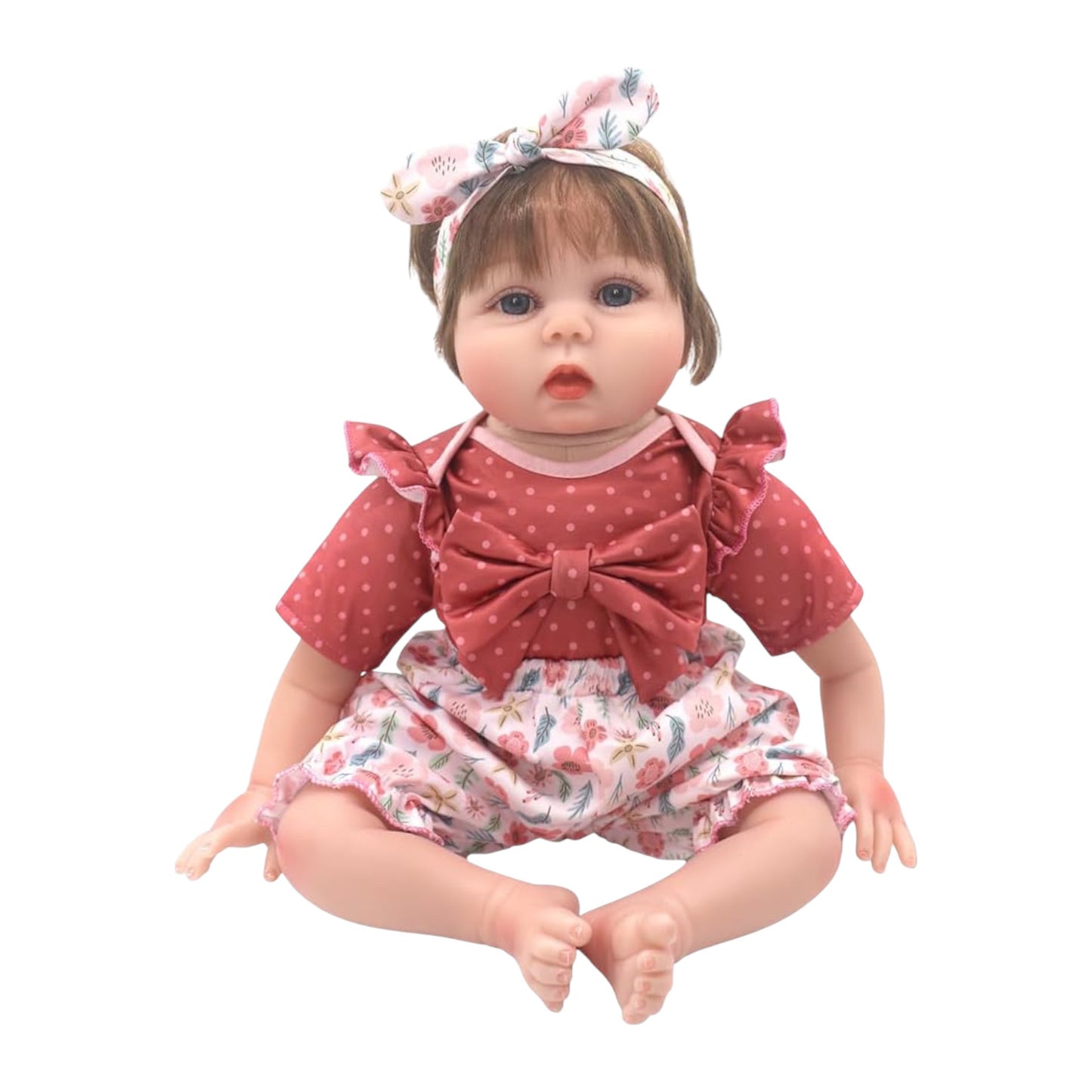 Conjunto de Bebé Reborn Diseño Rosa y Cintillo | 30-50 cm