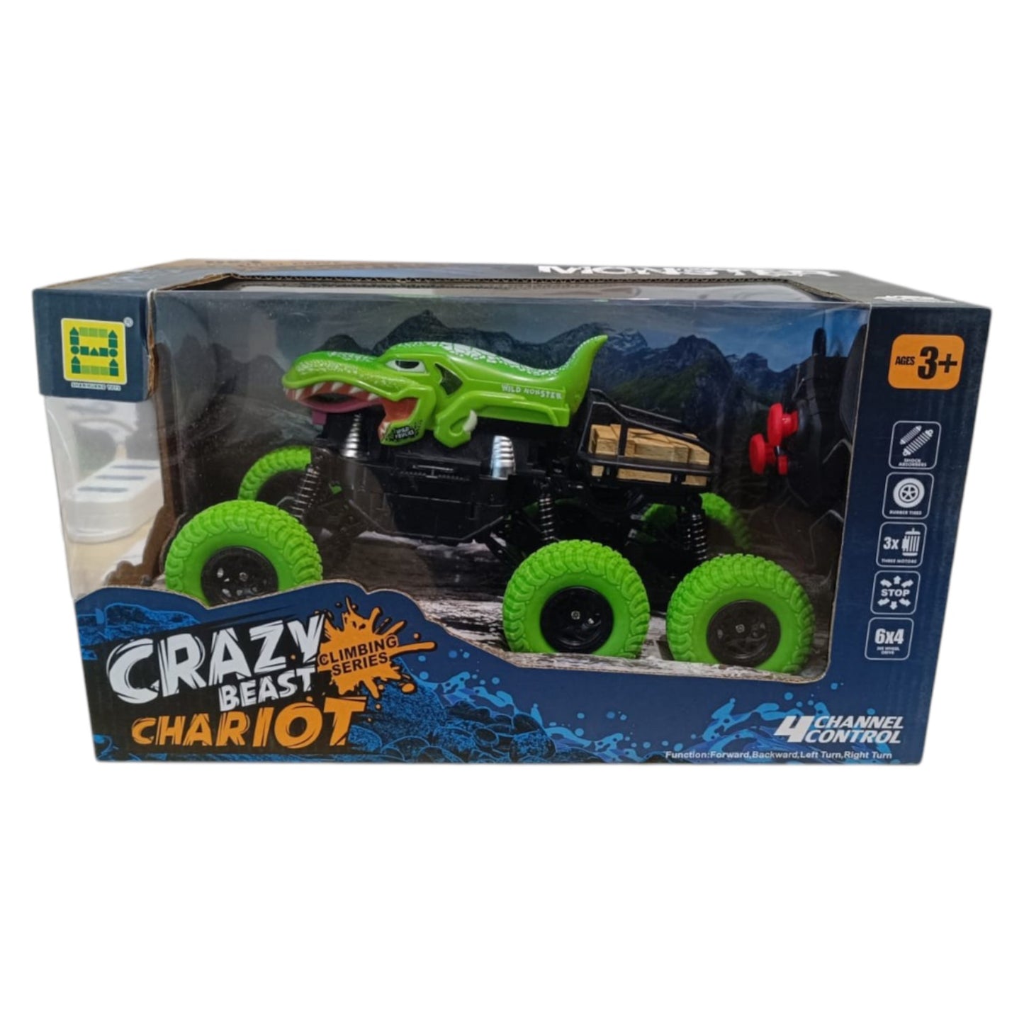 Auto Monstruo Dragón A Control Remoto Con 6 Ruedas