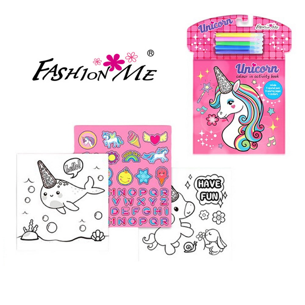 Libreta Actividades Unicornio con 5 Lápices y Stickers