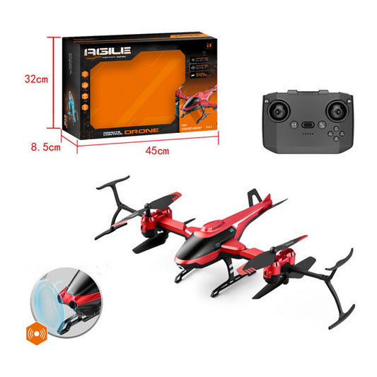 Dron Agile Radio Control Avión Rojo Negro con Mando