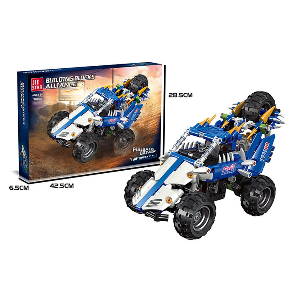 Mecano Vehículo Buggy para Armar 349 Piezas Pullback Azul