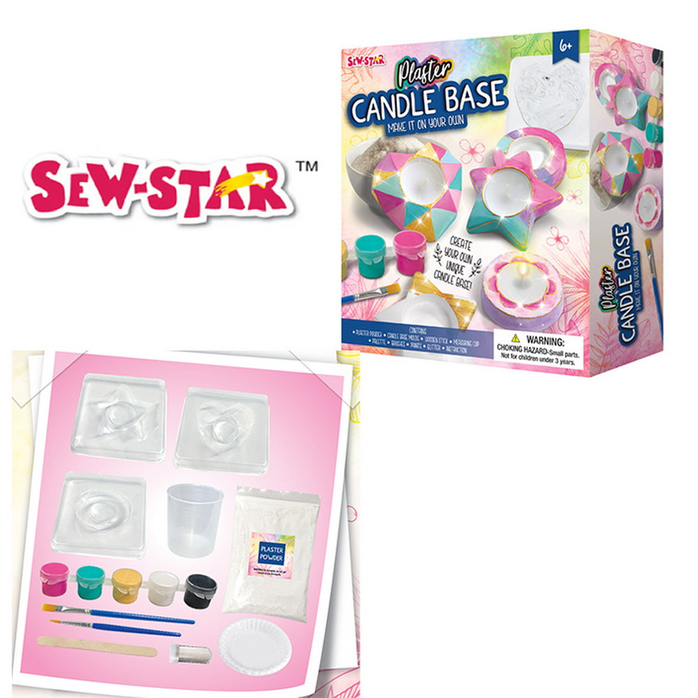 Kit Crear Bases de Velas en Yeso Pintar Niños 6+