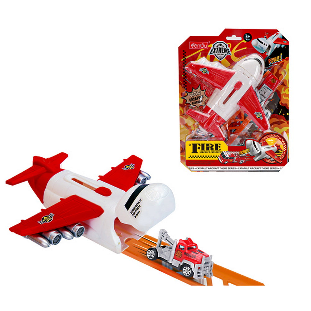 Avión Bombero con Catapulta Lanza Camión - Juego 3+