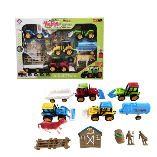 Set Granja Happy Farm con Tractores Animales y Accesorios 3+