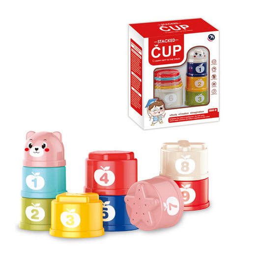 Cubos Apilables Didácticos 9 Vasos con Números Bebé 18m+