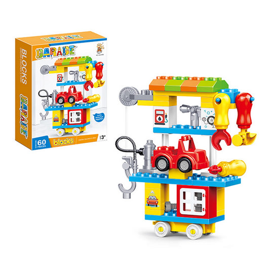 Garage Blocks 60 Piezas Set Construccion Garaje Auto
