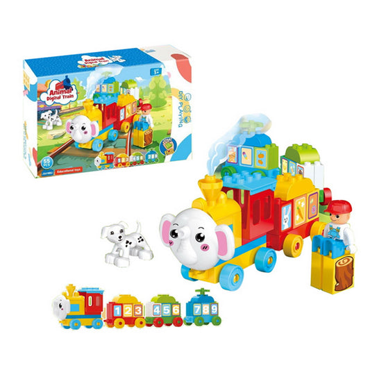 Bloques Tren Elefante Animal 55 Pcs Educativo Didáctico 3+