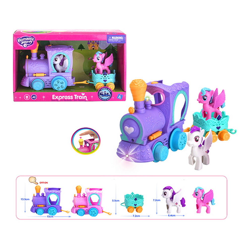 Tren Express con Pegaso Infantil Luces y Música - Morado